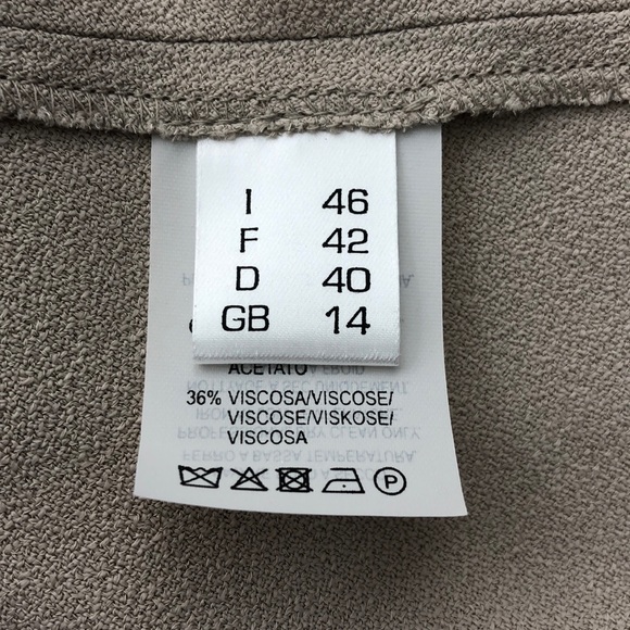 Antonelli Firenze Cream Tan Zip Front Shift Dress - Picture 7 of 9